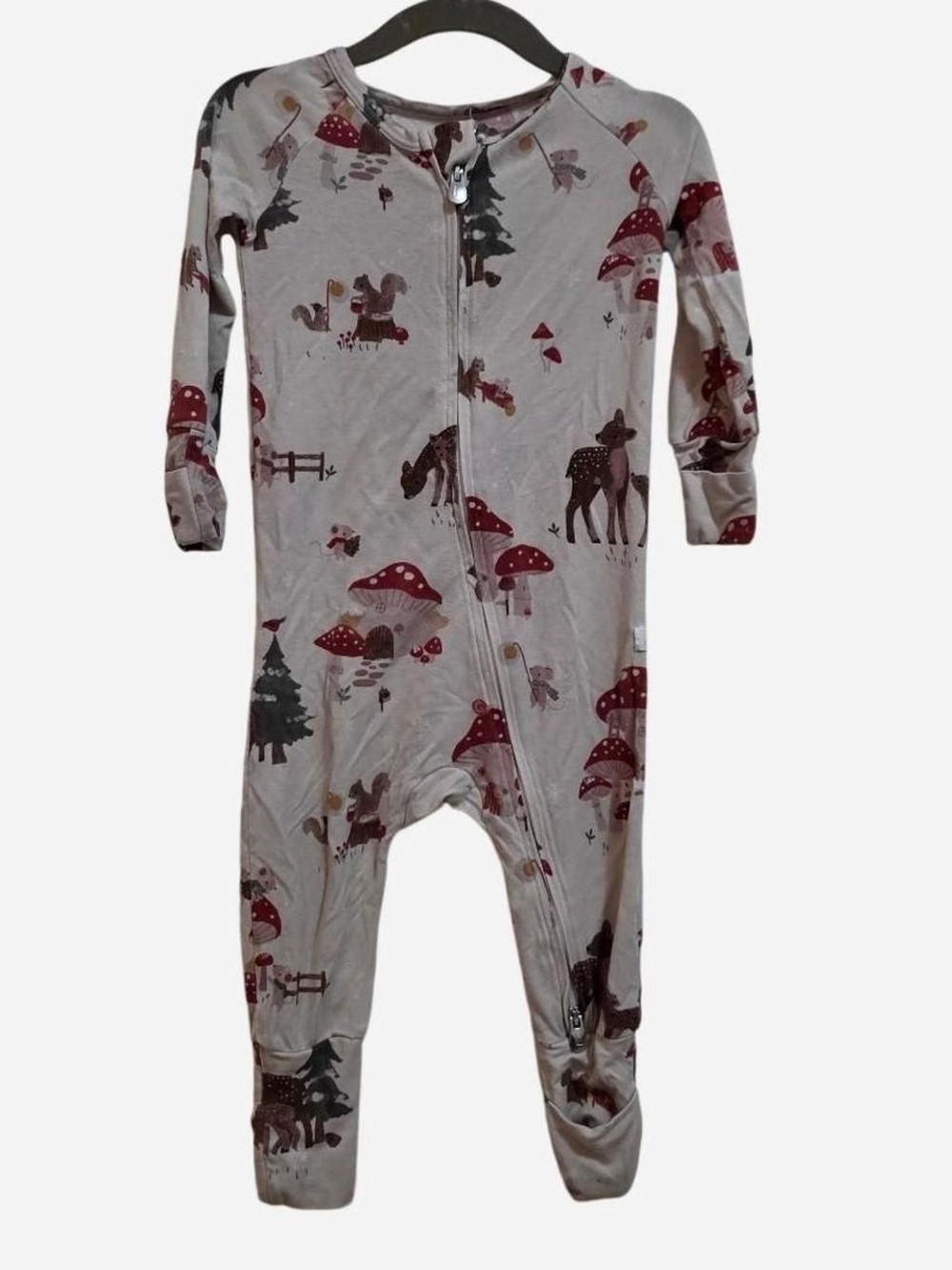 Loulou Lollipop Woodland Zip Front Footed One-Piece